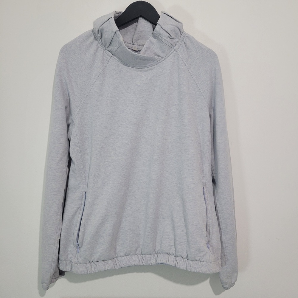 LULULEMON VINTAGE WOMEN'S AFTER ALL PULLOVER SWEATER HEATHERY LAVENDER HIGH NECK